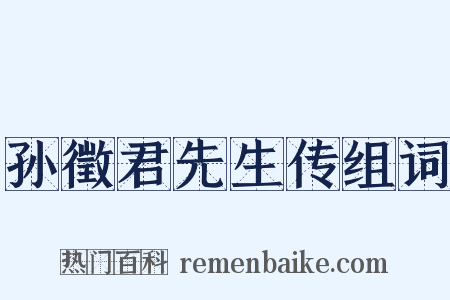 孙徵君先生传组词是什么意思的图片